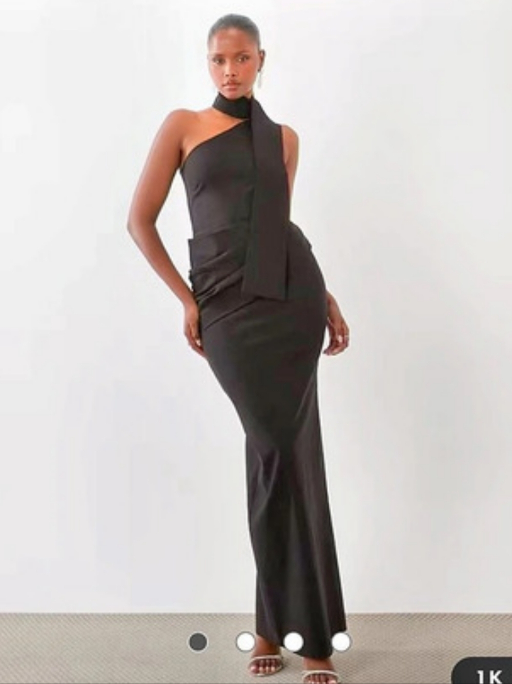 Asos Formal Scarf Black Maxi Dress